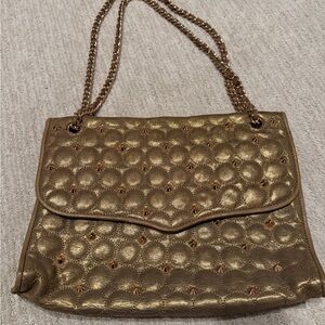 Rebecca Minkoff Studded Gold Chain Strap Quilted Handbag
